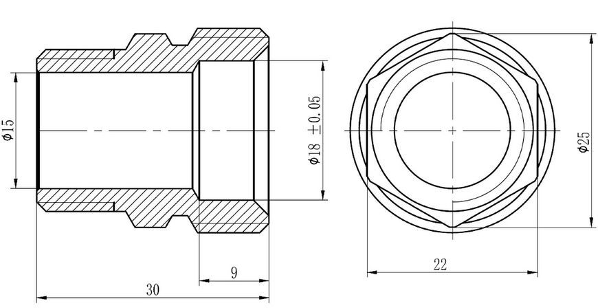 Муфта обтискна SD Forte 20х1/2" ЗР перехідна пряма розбірна латунь SF172W2015