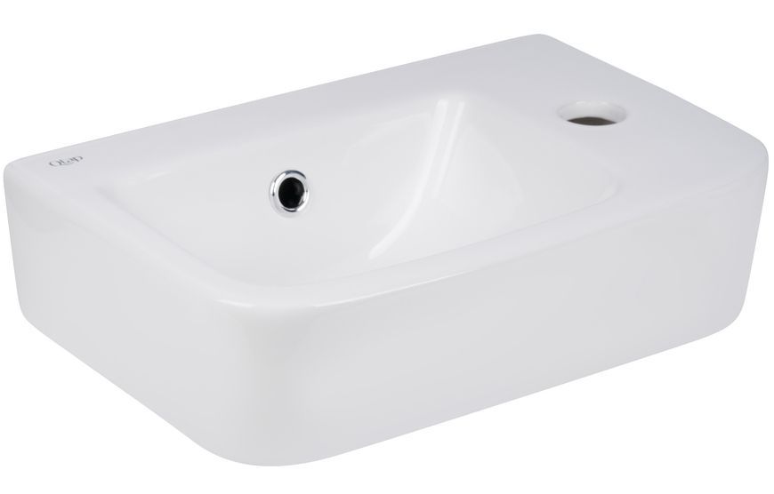 Раковина QTAP Tern 375х245х135 White с донным клапаном QT171110100RW - QT171110100RW
