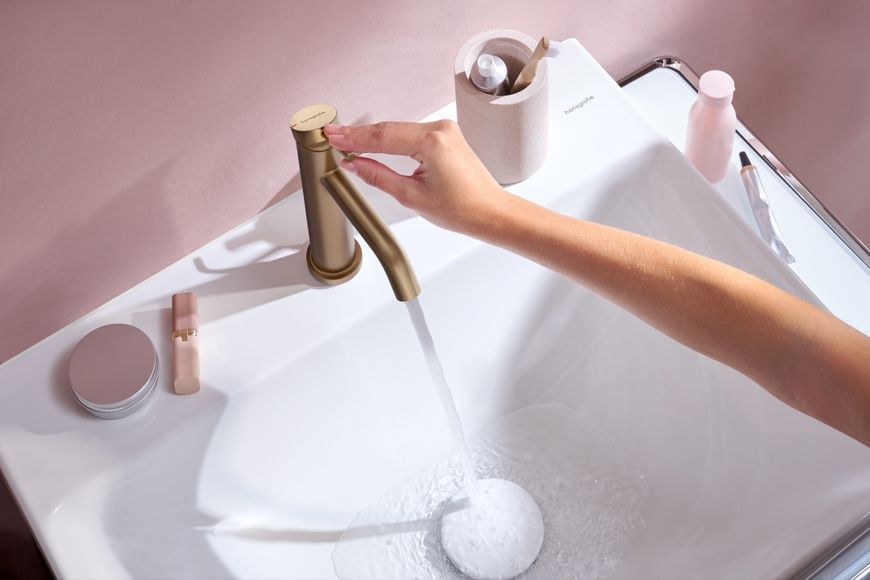 Смеситель для раковины HANSGROHE Tecturis S 110 EcoSmart+ Brushed Bronze 73311140 бронза - 73311140
