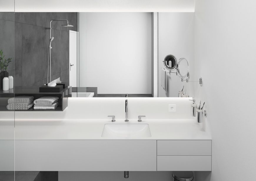 Змішувач для раковини HANSGROHE Vernis Shape на 3 отвори хром 71563000 з донним клапаном - 71563000