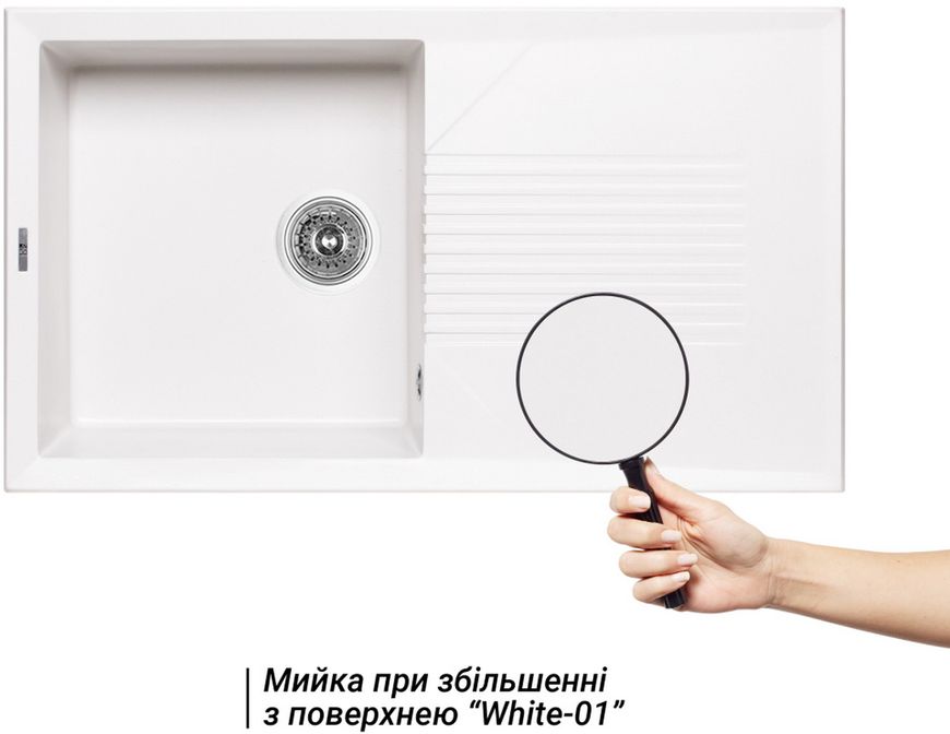 Кухонна мийка LIDZ 860х500/240 WHI-01 (LIDZWHI01860500240) - LIDZWHI01860500240