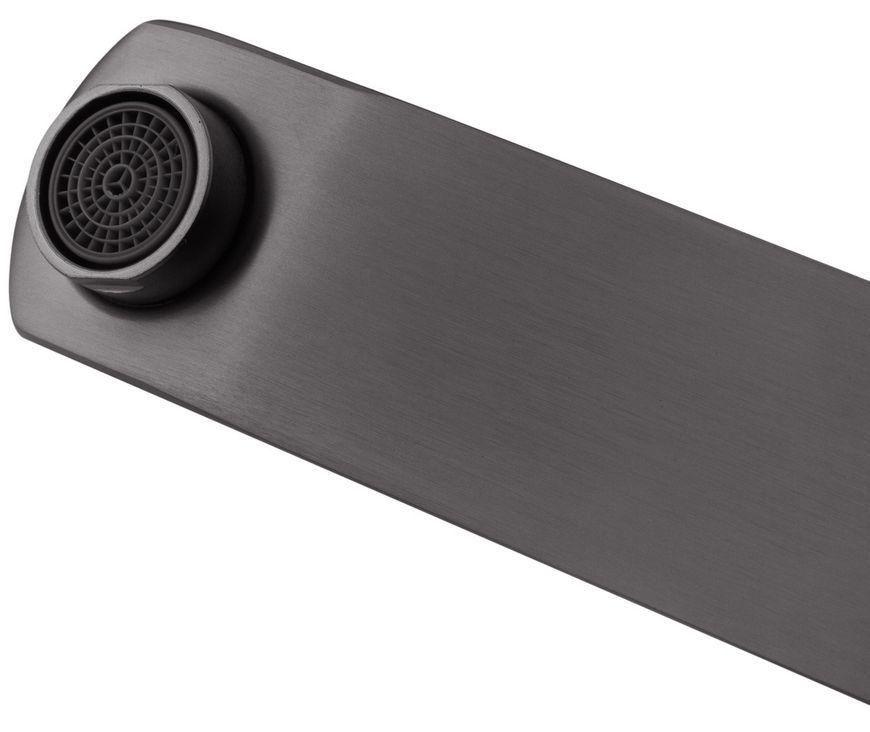 Смеситель для ванны Kroner KRP Edelstahl Kubus-PVD060 с душевым гарнитуром, графит, нержавеющая сталь CV035907 - EdelstahlKubus-PVD060