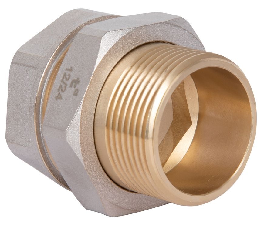Сгон латунный "Американка" Thermo Alliance Base прямой 1 1/2"НРх1 1/2"ВР никелированный SD190W40