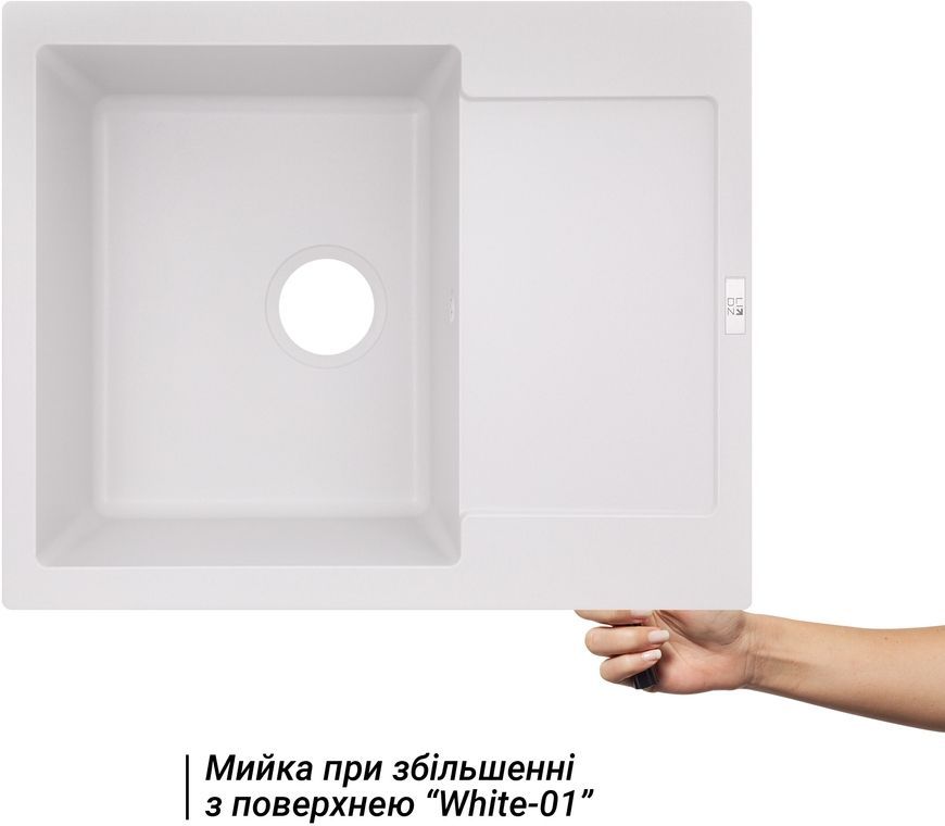Кухонная мойка LIDZ 625x500/200 WHI-01 (LIDZWHI01625500200) - LIDZWHI01625500200