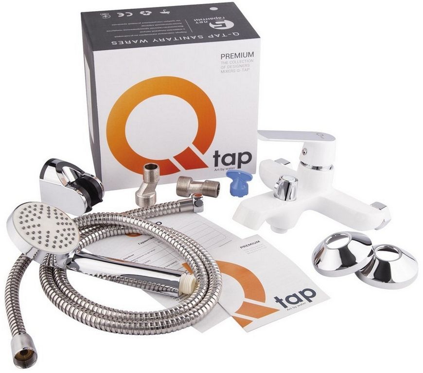 Смеситель для ванны QTAP Fresh WCR 006 NEW QTFREWCR006NEW белый/хром - QTFREWCR006NEW