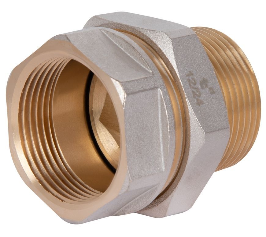 Сгон латунный "Американка" Thermo Alliance Base прямой 1 1/2"НРх1 1/2"ВР никелированный SD190W40