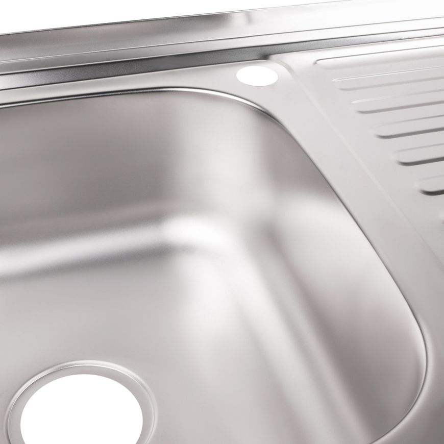 Кухонна мийка Lidz 5080-L Satin 0,8 мм LIDZ5080LSAT08 - LIDZ5080LSAT08