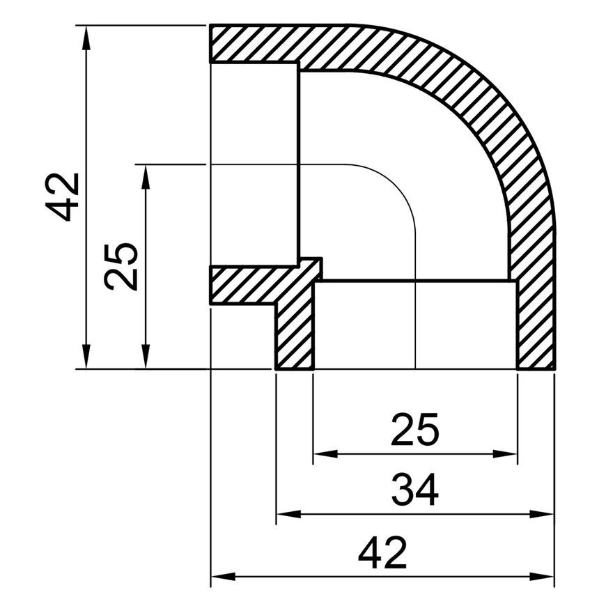 Кутик PPR THERMO ALLIANCE 25, 90&deg; - DSE002