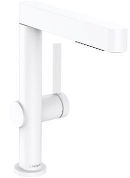 Змішувач для раковини HANSGROHE Finoris 230 висувний вилив 2jet Matt White 76063700 білий матовий з д/к push-open - 76063700