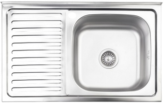 Кухонна мийка Lidz 5080-R Satin 0,8 мм LIDZ5080RSAT08 - LIDZ5080RSAT08