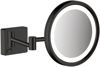 Зеркало для бритья (косметическое) HANSGROHE AddStoris с LED подсветкой Matt Black 41790670 черное матовое - 41790670