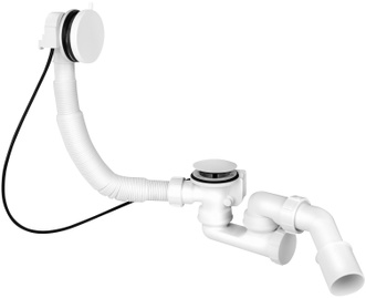 Сифон для ванны McALPINE SLIM автоматический с ревизией MP31SSF-WHBR белый - MP31SSF-WHBR
