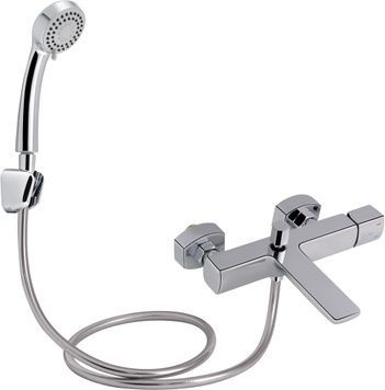 Змішувач для ванни QTAP Krychle 3052104GC з коротким виливом - QTKRL3052104GC