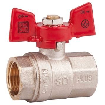 Кран шаровой SD PLUS 3/4" ВР для воды (бабочка) SD602NW20PN40 - SD602NW20PN40