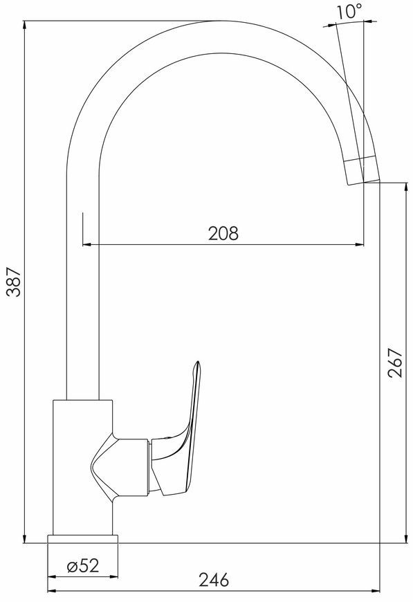 Змішувач для кухні Imprese Orlik f03409401CA хром 35 мм - f03409401CA
