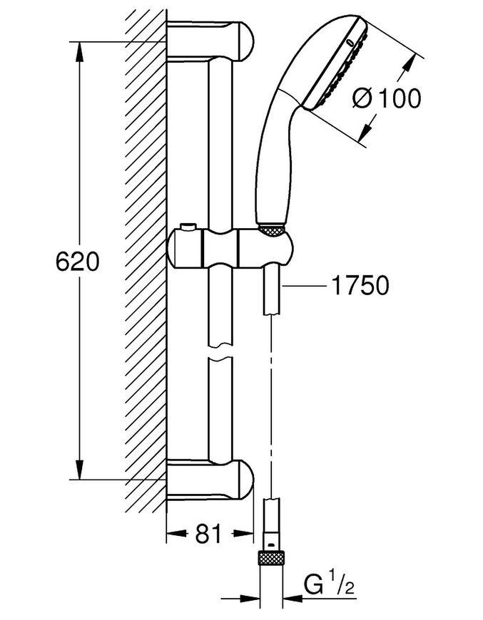 Душова система GROHE Tempesta 100 27853001 (1 режим) хром - 27853001