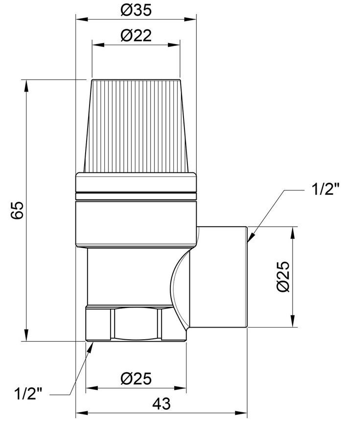 Предохранительный клапан Thermo Alliance Standart 1/2" ВР 1,5 бар латунь SD24415 - SD24415