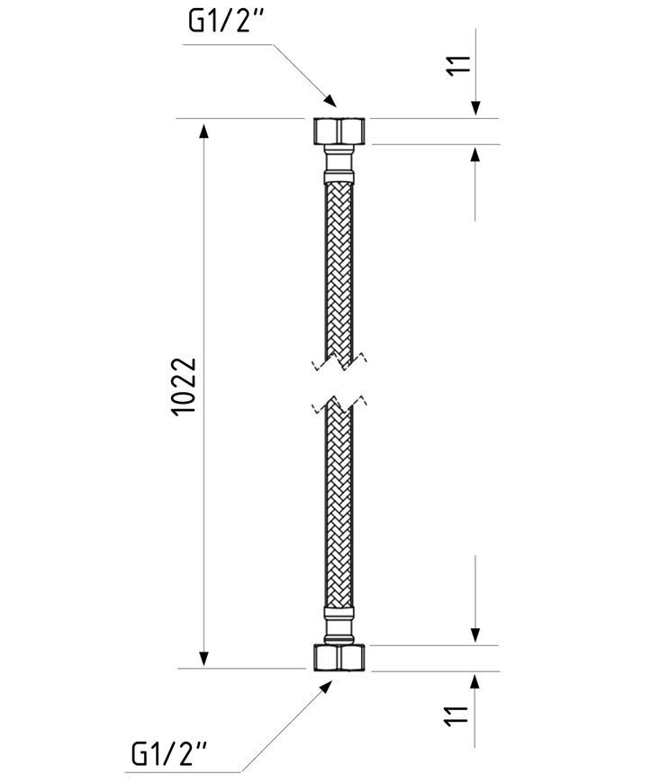Шланг для підключення води Thermo Alliance Standart 100 см 1/2"x1/2" ВВ нерж. обплетення в силіконі TAS389W100