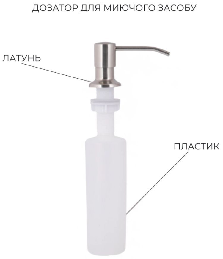 Кухонна мийка інтегрована під стільницю Lidz Handmade H4843 Brushed Steel, дозатор, корзина LDH4843BRU4944150955 - LDH4843BRU4944150955