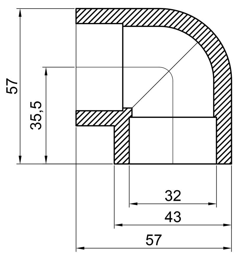 Кутик PPR THERMO ALLIANCE 32, 90&deg; - DSE003