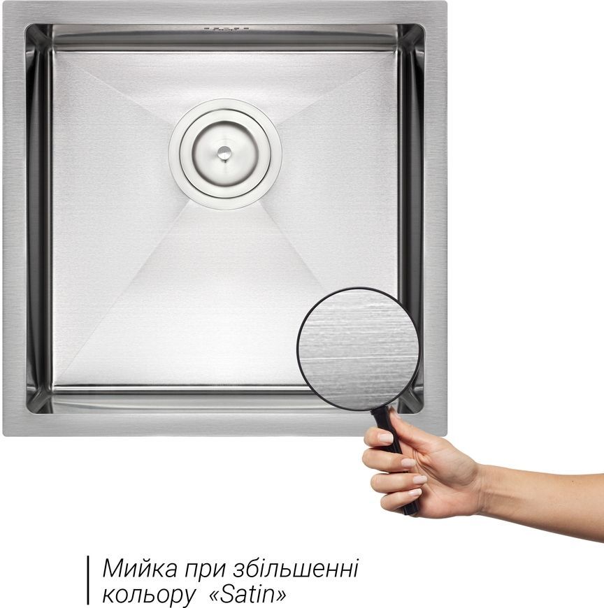 Кухонна мийка інтегрована QTAP D4645 2,7/1,0 мм Satin - QTD464510