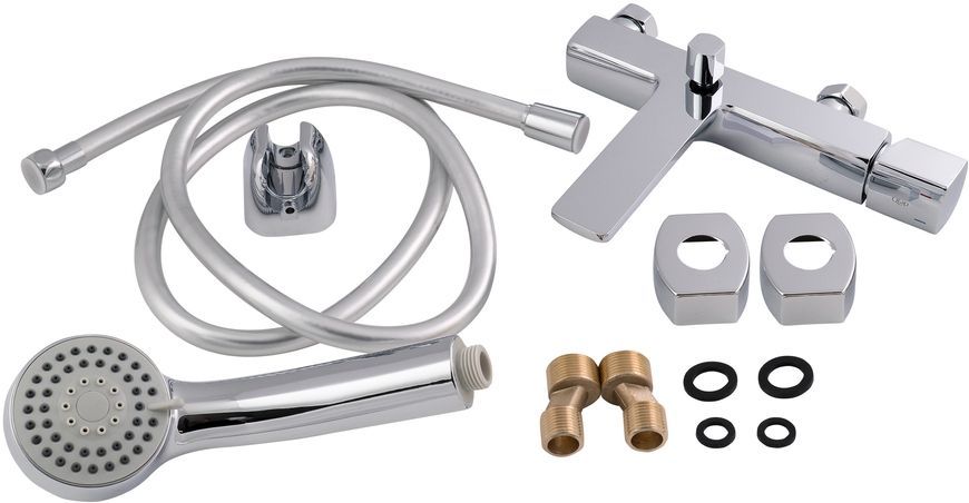 Змішувач для ванни QTAP Krychle 3052104GC з коротким виливом - QTKRL3052104GC