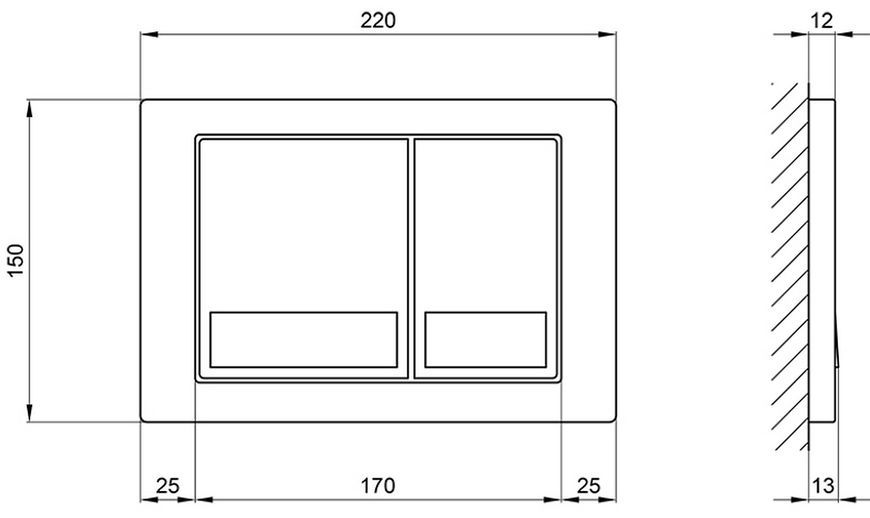 Набір інсталяція 4 в 1 QTAP Nest ST з квадратною панеллю змиву QT0133M425M06029SAT - QT0133M425M06029SAT