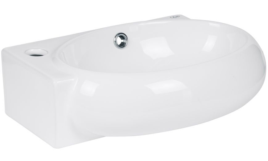 Раковина Qtap Leo 430x280x145 White с донным клапаном QT11115011LW - QT11115011LW