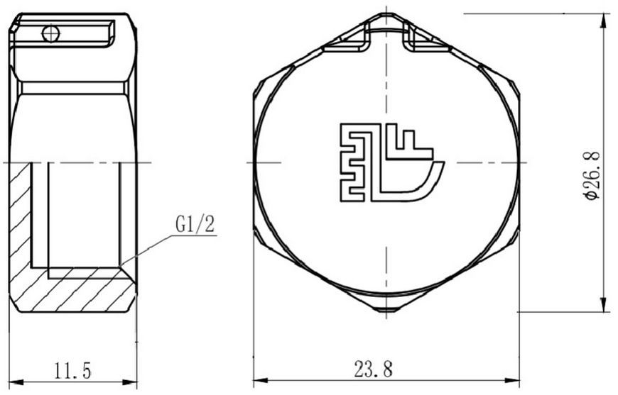 Заглушка латунна SD Forte 1/2" ВР нікельована SF35215