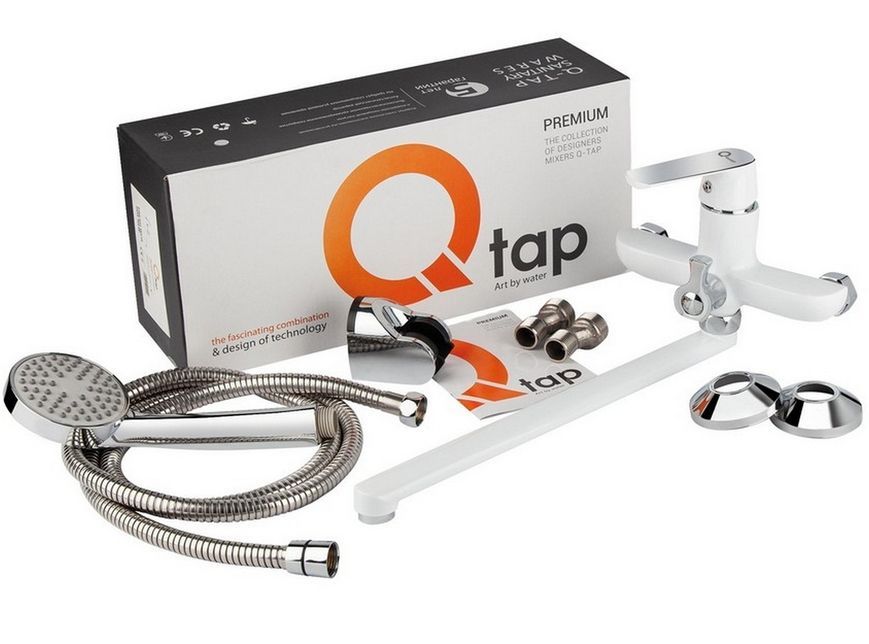 Змішувач для ванни QTAP Fresh WCR 005 NEW довгий вилив QTFREWCR005NEW білий/хром - QTFREWCR005NEW