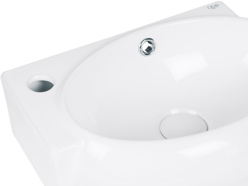 Раковина Qtap Leo 430x280x145 White с донным клапаном QT11115011LW - QT11115011LW