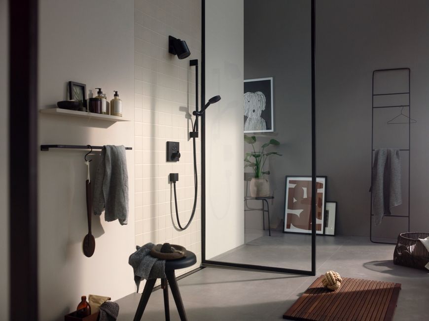 Душовий набір HANSGROHE Pulsify Select S 105 3jet Relaxation EcoSmart 65 см Matt Black 24161670 чорний матовий - 24161670