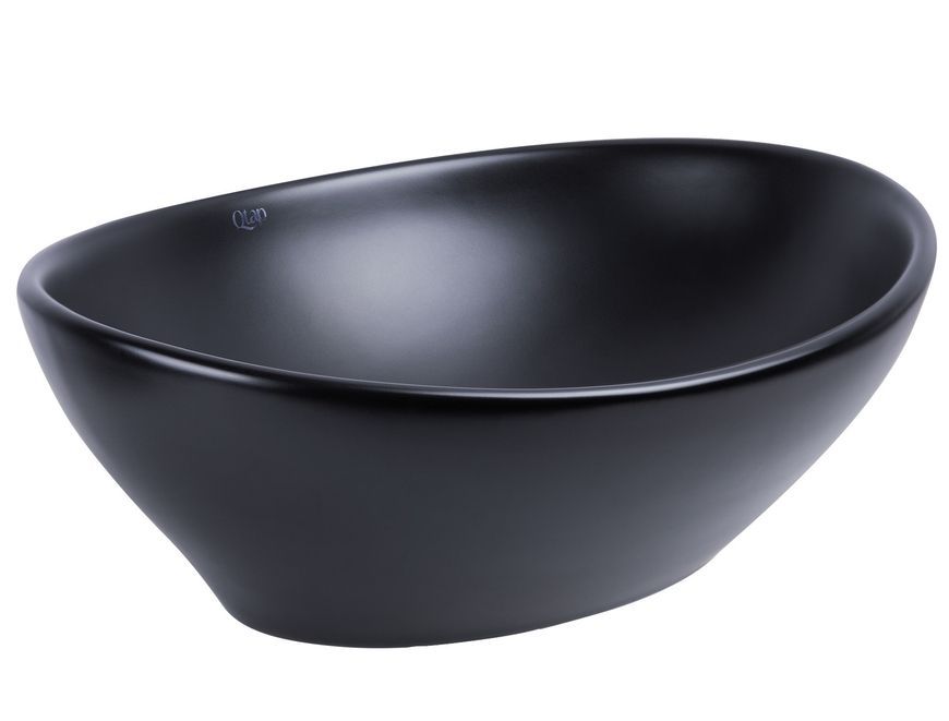Раковина-чаша Qtap Dove накладна овальна 410х335х150 Matt Black з донним клапаном QT063078MBMBN47307 - QT063078MBMBN47307