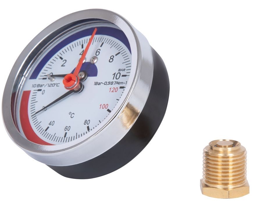Термоманометр Thermo Alliance Standart 80 мм заднє підключення 1/2"ЗР 10 бар 120&ordm;С SD17310B