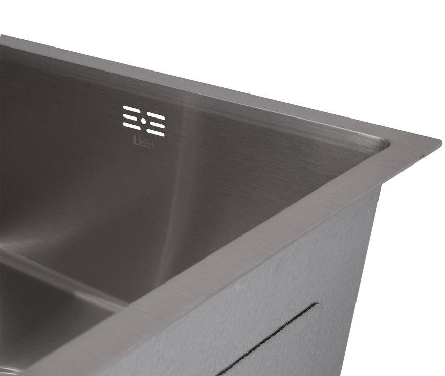 Кухонна мийка інтегрована під стільницю Lidz Handmade H4843 Brushed Steel, дозатор, корзина LDH4843BRU4944150955 - LDH4843BRU4944150955