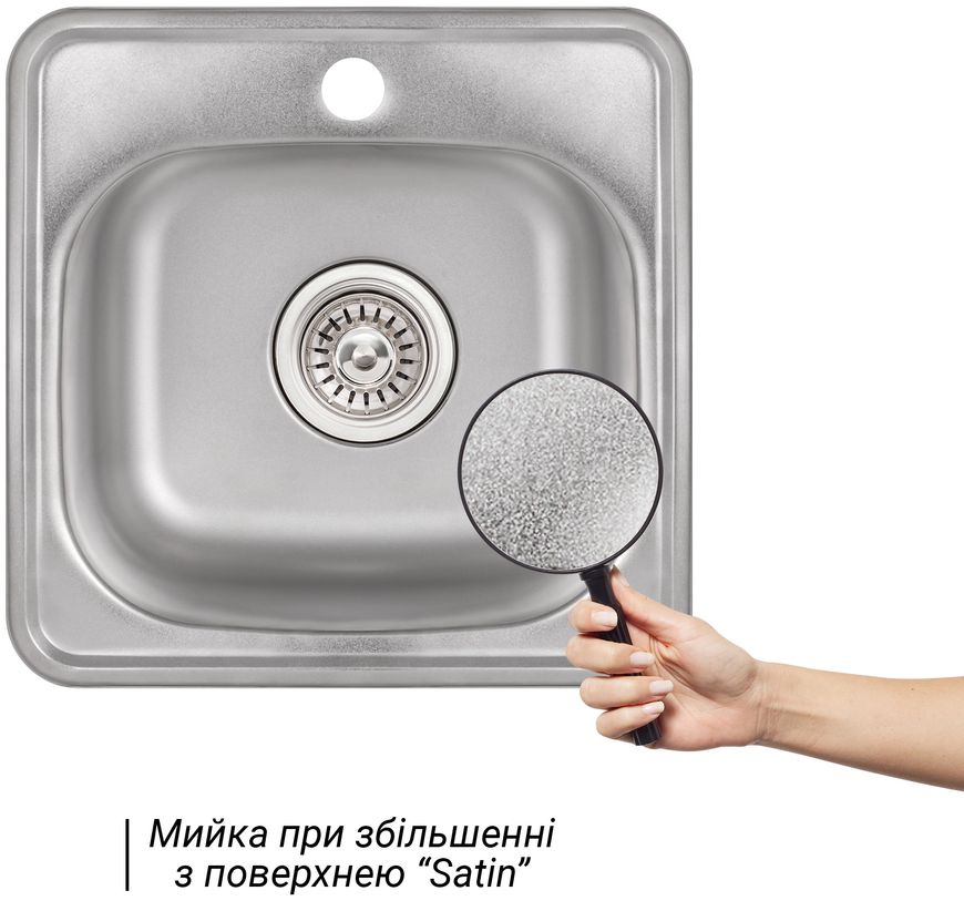 Кухонна мийка LIDZ 3838 Satin 0,6 мм LIDZ3838SAT06 - LIDZ3838SAT06