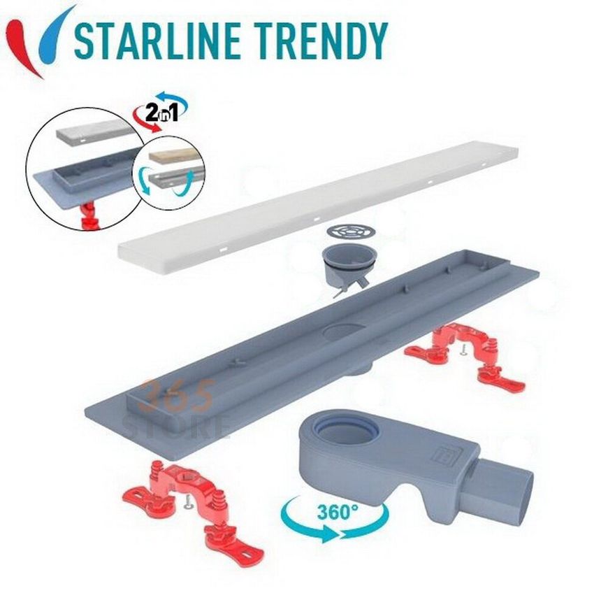 Трап VALTEMO Starline Trendy з монтажем під плитку та комбінованим затвором 500 мм - VLD-563315