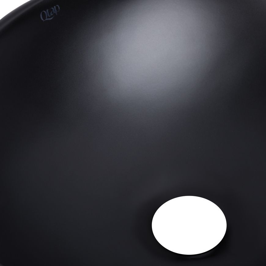 Раковина-чаша Qtap Dove накладна овальна 410х335х150 Matt Black з донним клапаном QT063078MBMBN47307 - QT063078MBMBN47307