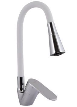 Змішувач для кухні Lidz Tani 008F3 з гнучким виливом White/Chrome LDTAN008F3WCR37037 - LDTAN008F3WCR37037