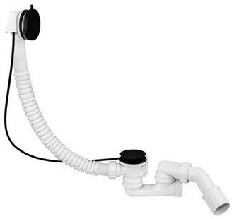 Сифон для ванни McALPINE SLIM автоматичний з ревізією MP31SSF-MBBR чорний - MP31SSF-MBBR