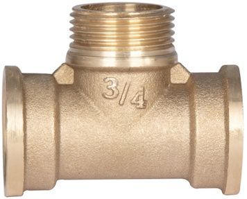 Тройник латунный SD Plus 3/4"ВРх3/4"НРх3/4"ВР равнопроходной SD41520