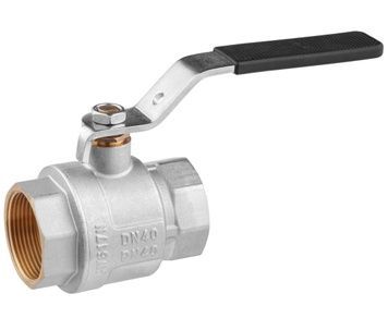 Кран кульовий Kroner 1 1/2" ВВ PN40 важіль, латунь, нікельований KN-100008 CV036784 - KN-100008