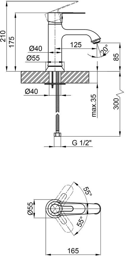 Смеситель для умывальника QTAP Rozko&scaron; 1055104C - QTRZK1055104C