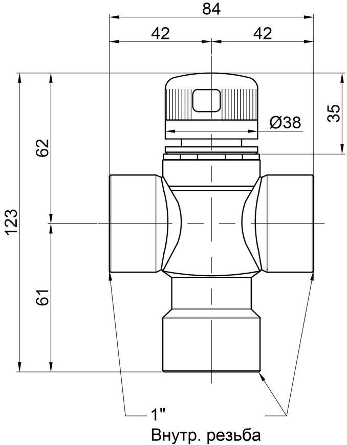 Змішувач термостатичний Icma 1" ВР 30-60 &deg;С латунь №149 90149AF05
