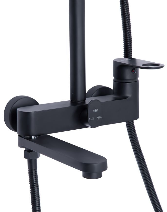 Душова система Qtap Jay з виливом Black Matt QTJAY111BLM45549 - QTJAY111BLM45549