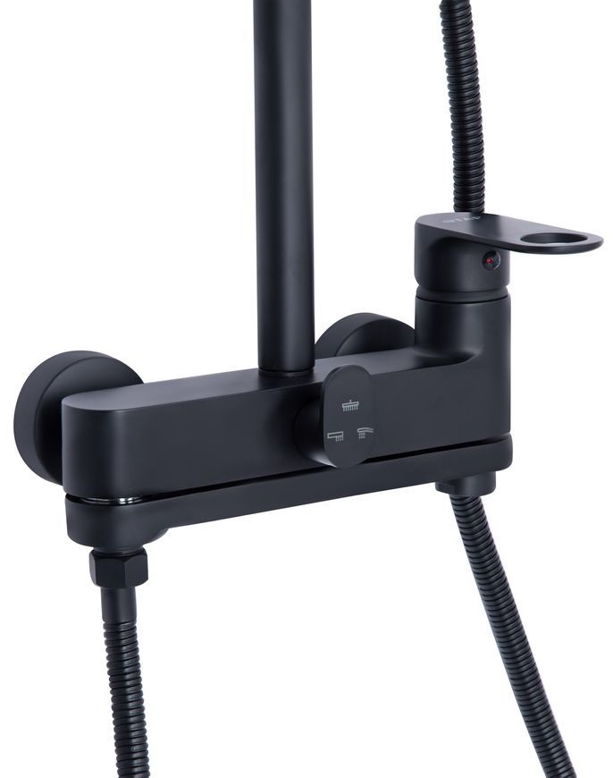 Душова система Qtap Jay з виливом Black Matt QTJAY111BLM45549 - QTJAY111BLM45549