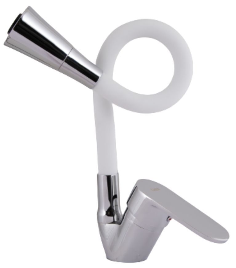 Змішувач для кухні Lidz Tani 008F3 з гнучким виливом White/Chrome LDTAN008F3WCR37037 - LDTAN008F3WCR37037