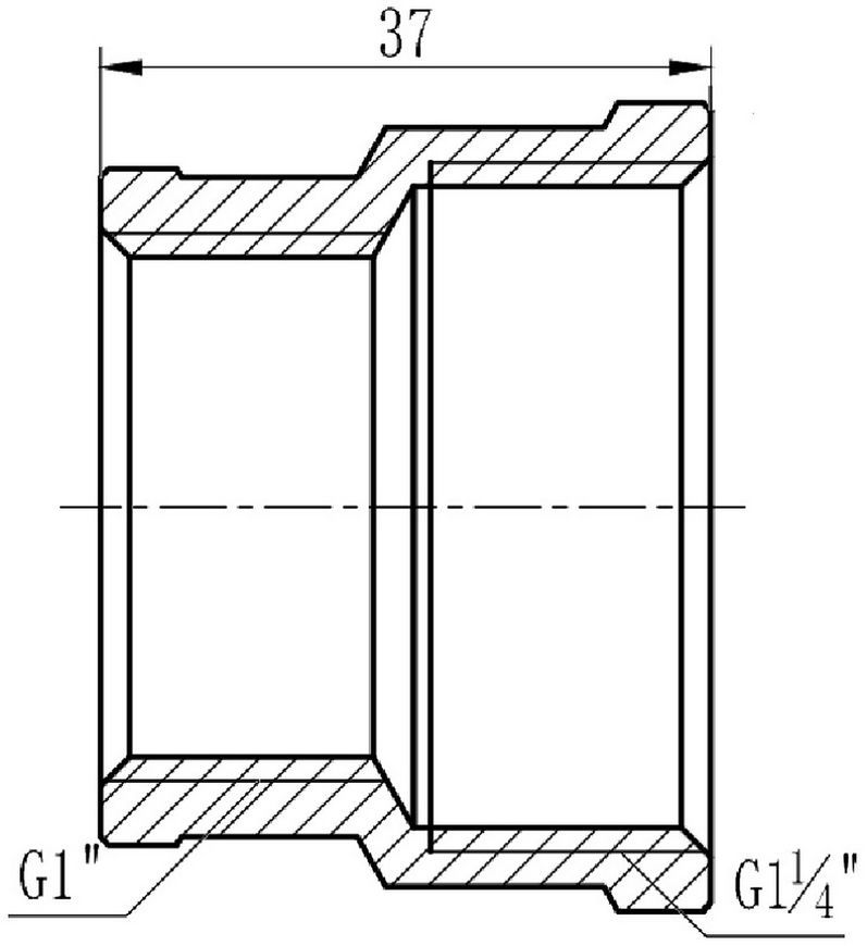 Муфта латунна SD Forte 1 1/4"х1" редукційна нікельована SF3573225