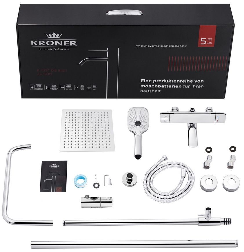 Душова система Kroner KRP Makon-C063T на 3 споживача хром CV033860 - KRP Makon-C063T