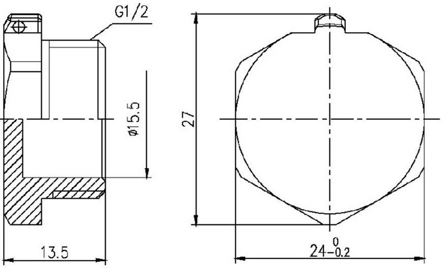 Заглушка латунна SD Forte 1/2" ЗР нікельована SF35315